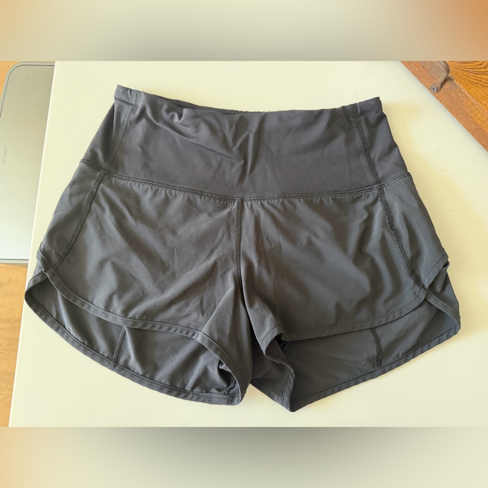 Black high rise Lulu lemon shorts size 6